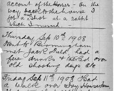 Shooting04 Extracts from 1908 shooting diary of William Shakespeare from Henley