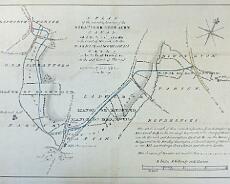 DSC00859a Original 1794 survey for the Kingswood junction. Under the old line of the canal the junction cutting would have been nearly 2 miles long.