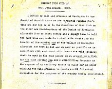 Club_0001 Extract from Jane Ryland will in 1935 in which she gifted the Club to the village men