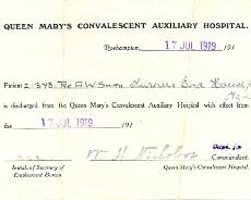 140718_0019 Alban Smith's discharge papers from Roehampton